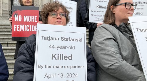 Vigil held at BC Legislature to honour victims of femicide in 2024